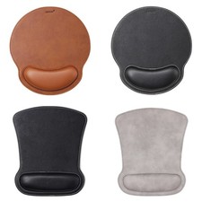 Leather Mouse Pad with Wrist Rest Ergonomic Support Non-Slip Base Faux Leather picture