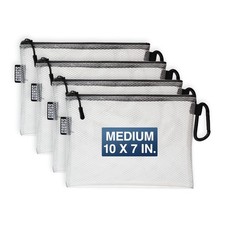 GOBAGS Air Production Medium Clear Zipper Pouch (4‑Pack) – Medium, Black picture