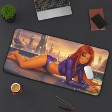 Starfire DC Comic XL Gaming Desk Mat Mouse Pad Gamer Setup picture