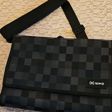 Speck Checkered Shoulder/Messenger Bag Padded Adjustable Strap Black/Green picture