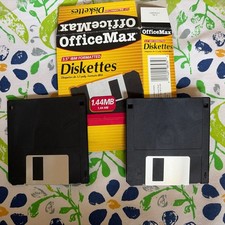 Two Floppy Diskette 1.44 MB - Office Max Brand. 3.5” IBM Formatted. New picture