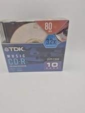 TDK CD-R 10 Pack CDs with Cases New In Sealed Package 80 Min. picture