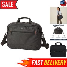 Trendy Black Laptop Messenger Bag 15.6 Inch with Adjustable Strap & Handles picture