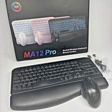 SABLUTE Ergonomic Wireless Keyboard and Mouse Combo - Wave Keyboard MA 12 PRO picture