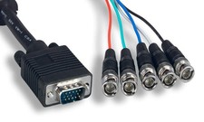 5 BNC to SUPER VGA HD15-M Cable 6FT RGBHV SVGA picture