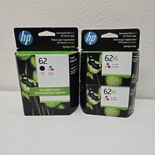 HP 62XL 3 Pack Tri Color And 1 Black Ink Cartridge Combo Exp 2024 NEW picture