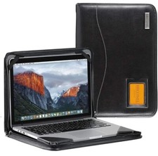 Broonel Contour Series Black Leather Heavy Duty Zipped Case Laptop 15