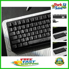 Customizable Black Topographic Keycap Set - Ergonomic Cherry Profile, 130 Keys picture