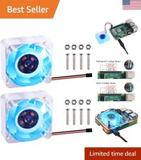 2pcs 40x40mm Quiet Cooling Fans for Raspberry Pi 4B/3B - Low Noise & High Flow picture