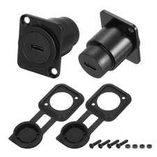 2Pcs Type C Panel Mount Coupler, D-Type USB C Pass Through 10Gbps Black picture
