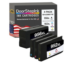 DoorStepInk Compatible Ink Cartridges For HP 956XL Black HP 952XL C,M,Y 4PK-USA picture