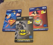 3x 32GB USB 2.0 Flash Drive DC Comics Trinity Wonder Woman Batman Superman  picture