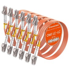 6 Pack 1M OM1 LC to LC Fiber Patch Cable 1G/10GB Multimode Duplex LSZH Orange picture