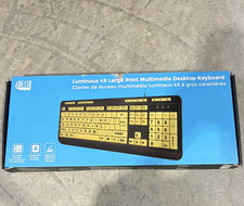 Adesso AKB-132UY 4X Large Print USB Wired Multimedia Keyboard Yellow/Black picture