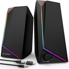 LENRUE Computer Speakers, USB/USB-C Powered PC Speakers with Loud Stereo Sound,  picture