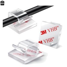 100PCS Strong Adhesive Wire Holders - Clear Clips for Tidy Workspace Solutions picture