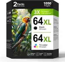 64XL Ink 2-Pack for HP Envy 7855 7155 6255 Inspire 7955e Black & Color picture