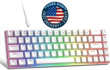 Teclado mecánico portátil para juegos al 60%, interruptor rojo, teclas de pudín. picture