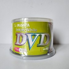 Ridata Inkjet White DVD+R 16X 4.7 GB 120 Minute 50 Pack New Sealed picture