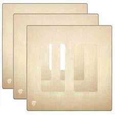 ENERLITES Elite Series 2-Gang 4.68 x 4.73 Screwless Wall Plate, Gold (7-Pack) picture