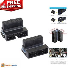 Versatile 90° USB 3.0 20 Pin Male to Female Adapter - 2PCS for Easy Installation picture