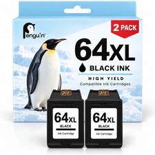 64XL 2 Black Ink Cartridges for HP ENVY 5542 6255 6258 7130 7132 7164 7855 7858 picture