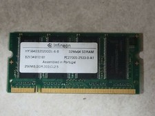 GENUINE INFINEON LAPTOP MEMORY RAM STICK 256MB DDR 333 CL 2.5 HYS64D32020GDL-6-B picture