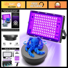 100W UV Resin Curing Light, 360° Rotating Turntable, Dual Power, 405nm Lamp for picture