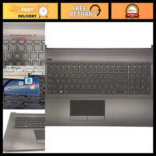 HP Laptop Replacement Upper Case Palmrest US Backlit Keyboard & Touchpad Assembl picture