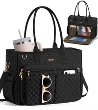 Teacher Tote Bags for Women, 15.6 inch Laptop Work Tote Nurse Bible Bag With ... picture