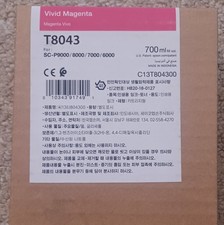 06-2023 New Genuine Epson T8043 Vivid Magenta 700ml Ink SC-P9000/8000/7000/6000 picture