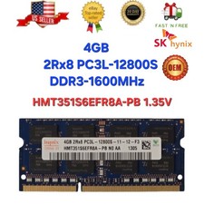 ​SK Hynix 4GB 2Rx8 PC3L-12800S DDR3-1600MHz Laptop RAM HMT351S6EFR8A-PB 1.35V picture