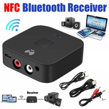 Bluetooth 5.0 Receiver Wireless 3.5mm Jack AUX NFC to 2 RCA Audio Stereo Adapter picture