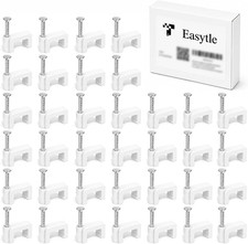 200 Pcs 8Mm Cable Clips Nail in Flat Ethernet Cable Wall Clips for Cords Cat5/Ca picture
