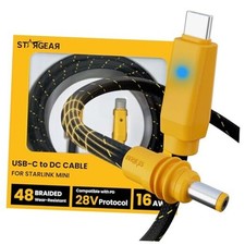 Starlink Mini Cable 6.5FT, 16AWG Starlink Cable Yellow Braided 6.5FT with LED picture