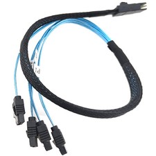 Mini SAS SFF-8087 to SATA 7pin Cable 4 Way Female RAID HDD Drive Data Wire 1.6ft picture