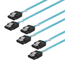 ADCAUDX Thin SATA-III Cable:12 Inches,3 Pack Flexible 12 inches, Blue picture
