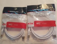 2 Monster 6’ High Performance USB 3.0 Extension Cable New in Bag 141096-00 picture