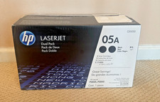 HP LASERJET DUAL PACK 05A - BLACK P2035, P2055 -NEW IN OPEN BOX picture