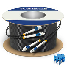 500Ft/150M LC to LC Armored Outdoor Fiber Optic Cable, Single Mode Duplex Fiber  picture