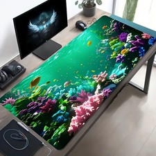 1pc Large Esports Gaming Mouse Pad, Azure Coral Reef Fish Swimming And Playing picture