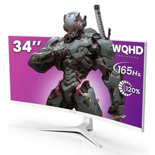 34'' White Gaming Monitor 165Hz/144Hz 21:9 1500R Ultrawide Curved Monitor, WQHD picture