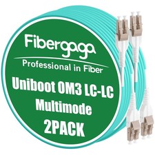 Fibergaga®OM3 LC to LC Fiber Patch Cable Multimode 2M(7ft), 2Pack | Uniboot, ... picture