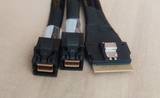 New SlimSAS 8i SFF-8654 to 2X Mini SAS SFF-8643 Cable -35 Inches x 1 pc picture