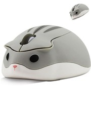 Gray Wireless Mouse Cute Hamster Shape Silent Optical 1200DPI USB Cordless picture