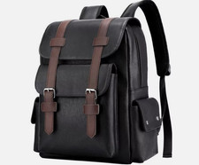 Mens Stylish PU Leather Laptop Backpack 14