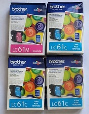 4 Genuine Brother 3 x LC61C Cyan &  1 x LC61M Magenta Ink Cartridge Expired picture