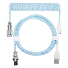 10 ft Coiled Keyboard Cable Type-C to USB Aviation Cable Blue picture