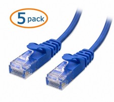 Cable Matters Cat6 Ethernet Cable 5 Pack 10FT Blue UTP Gigabit Patch Cables picture