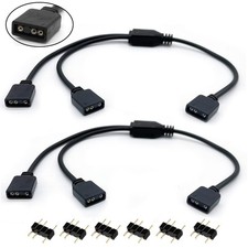 Jstincal ARGB Splitter Cable, 1-to-2 Female to 5V 3 Pin 1-to-2, Black  picture